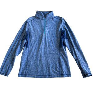 Lululemon Men's Sz Extra Large Blue Long Sleeve 1/4 Zip Pullover Training Shirt